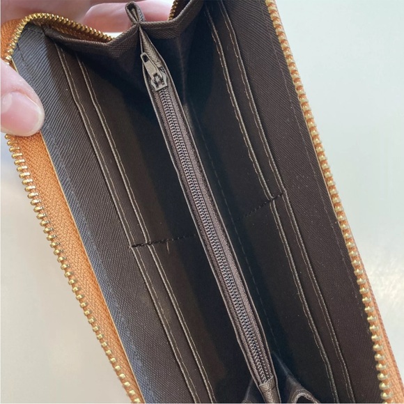 ELIMPAUL Brown Checkbook Coins Cards  Wallet Organizer - Picture 6 of 7